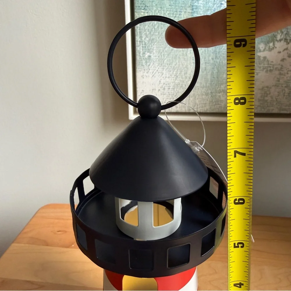 NWT Target Bullseyes Playground Metal Nautical Coastal Lighthouse LED Lantern